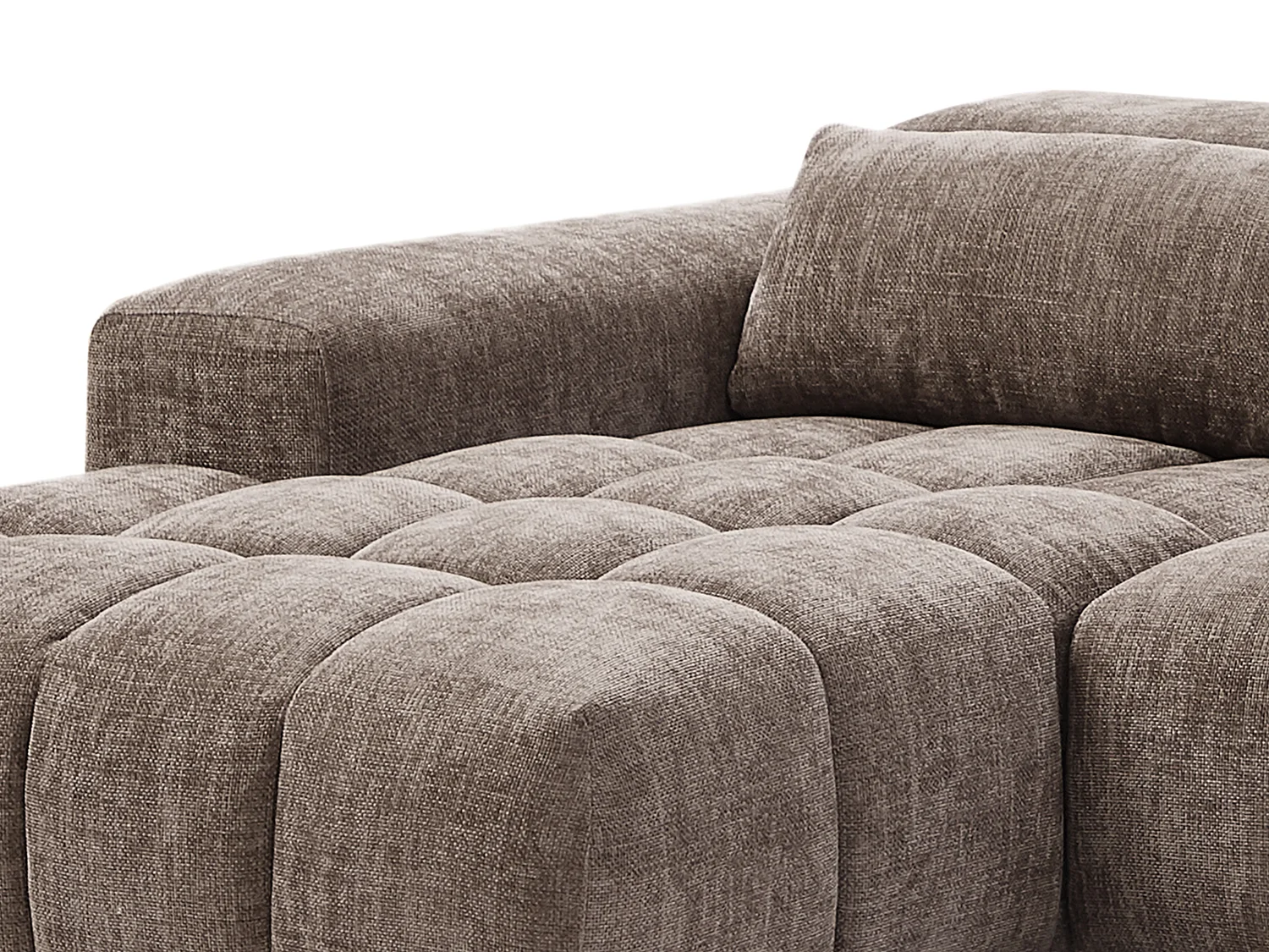 Canapé d'angle gauche en tissu texturé taupe LOPONZA