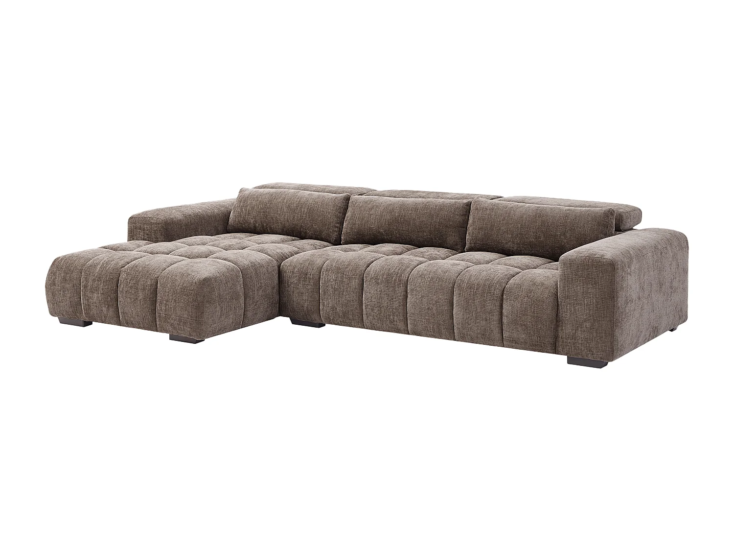 Canapé d'angle gauche en tissu texturé taupe LOPONZA