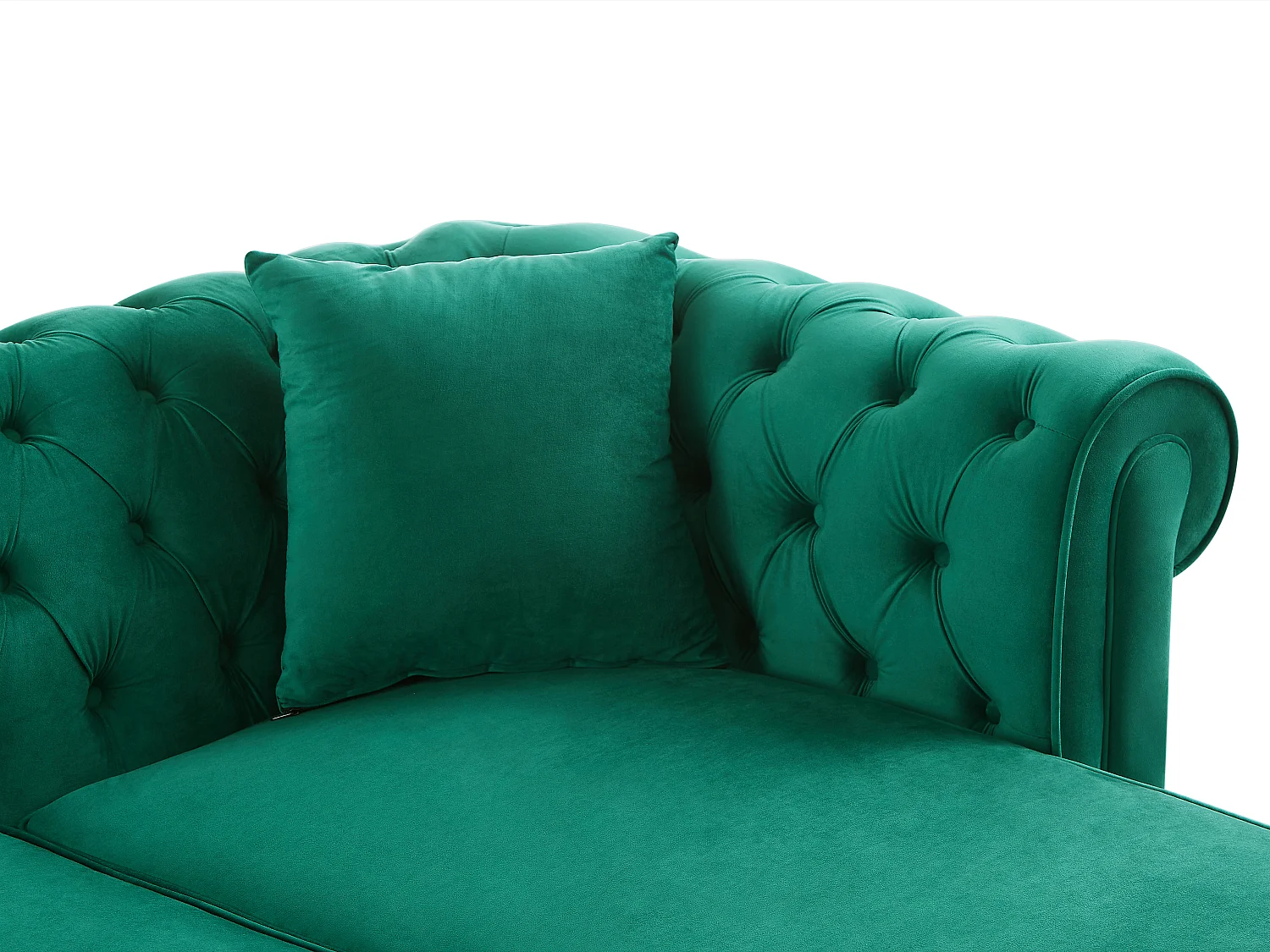Canapé d'angle chesterfield réversible en velours vert TOLEDO