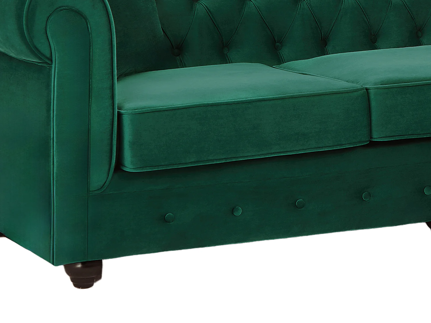 Kanapa narożna chesterfield odwracalna, z zielonego aksamitu TOLEDO