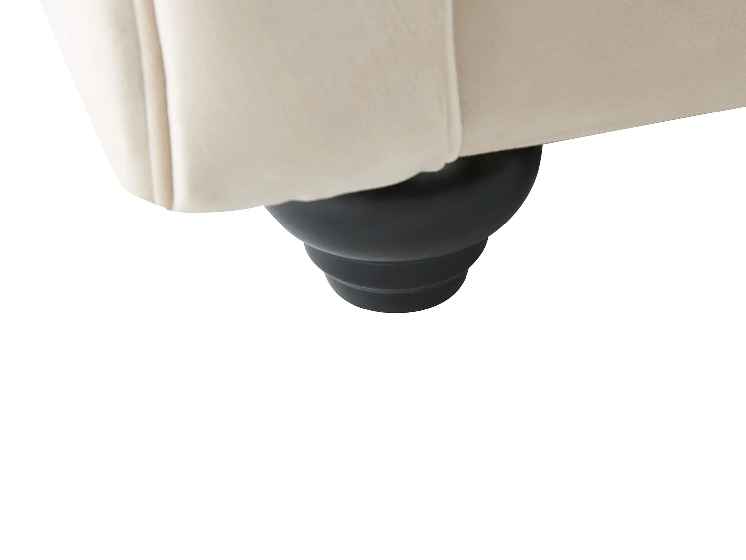 Canapé d'angle chesterfield réversible en velours beige TOLEDO