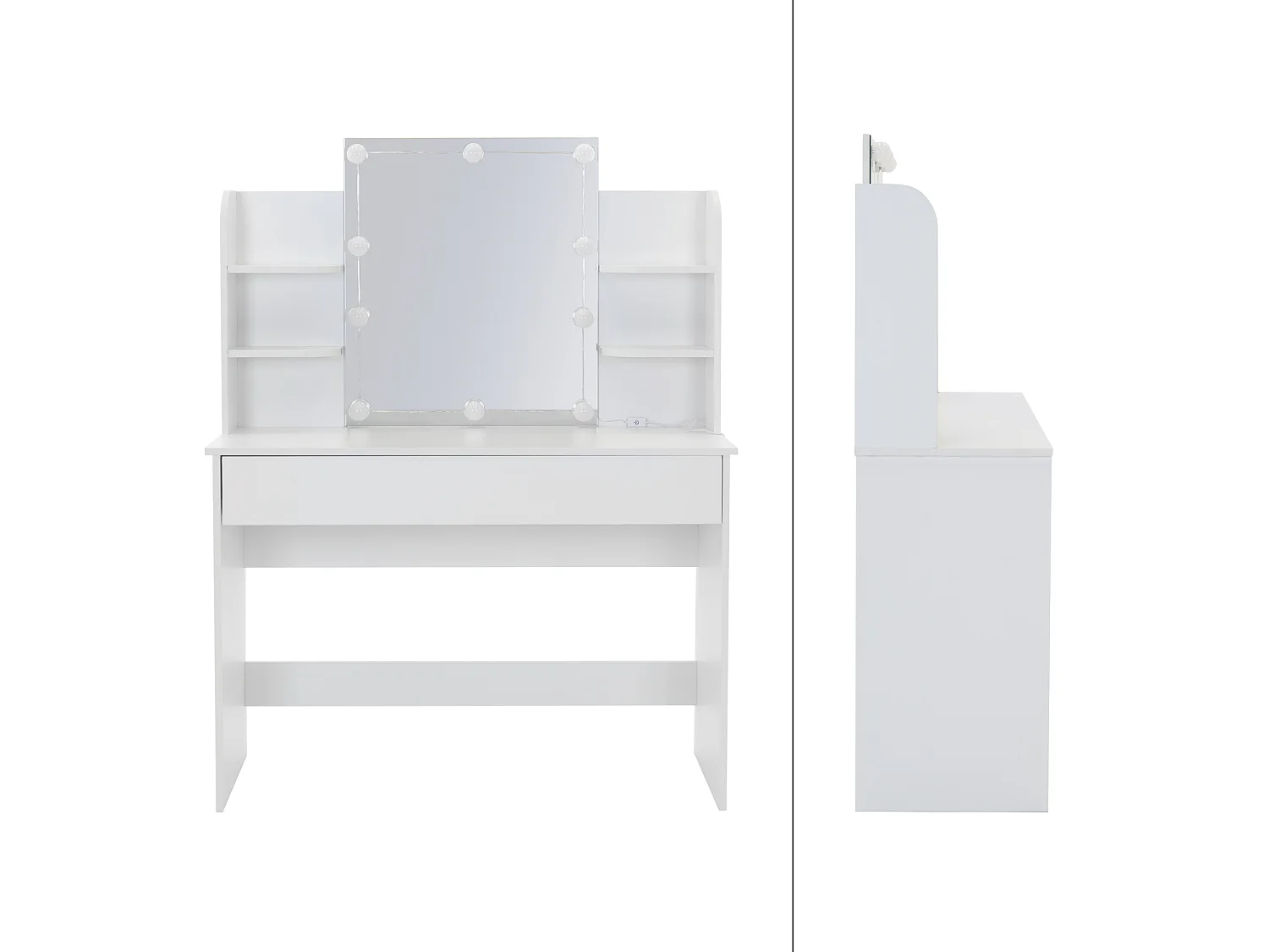 Toeletta con specchio LED tavolo per trucco bianco comodino specchiera toilette