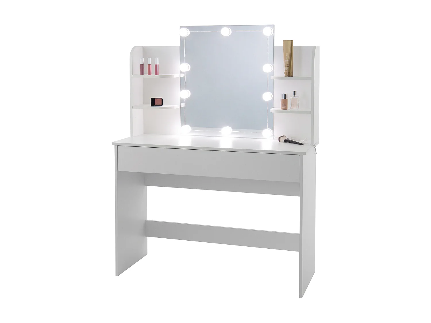 Toeletta da trucco tavolo per cosmetici con sgabello Illuminazione LED specchio