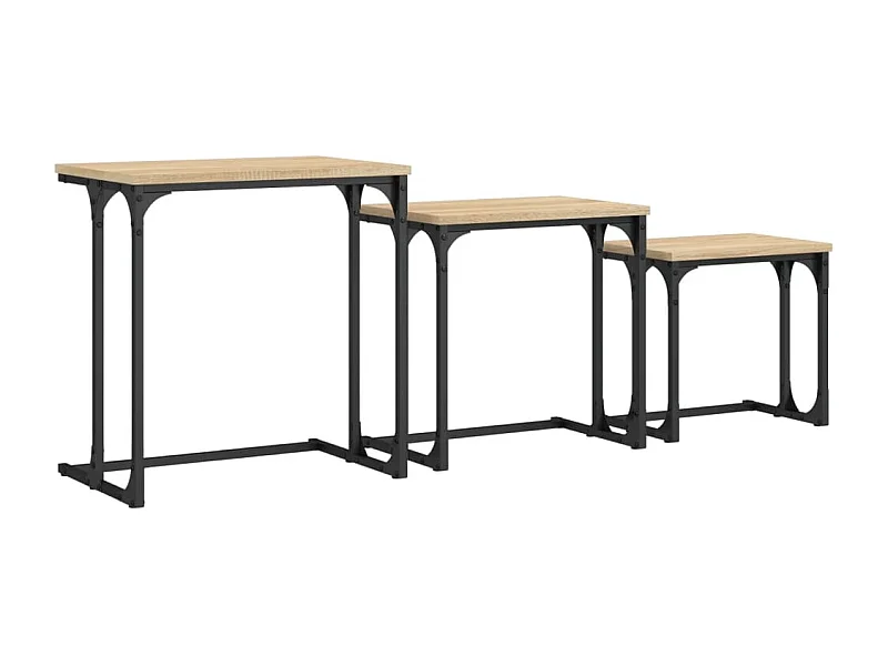 Phylara  Tables basses gigognes 3 pcs chêne sonoma bois d'ingénierie