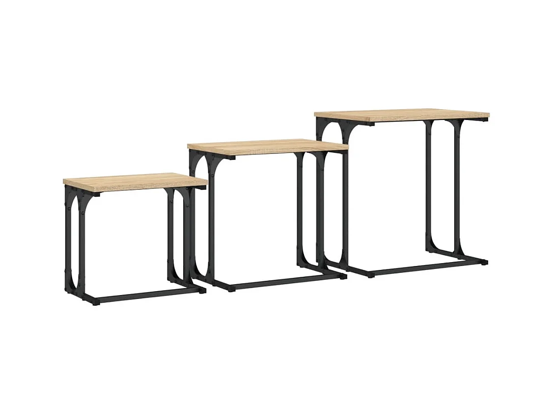 Phylara  Tables basses gigognes 3 pcs chêne sonoma bois d'ingénierie