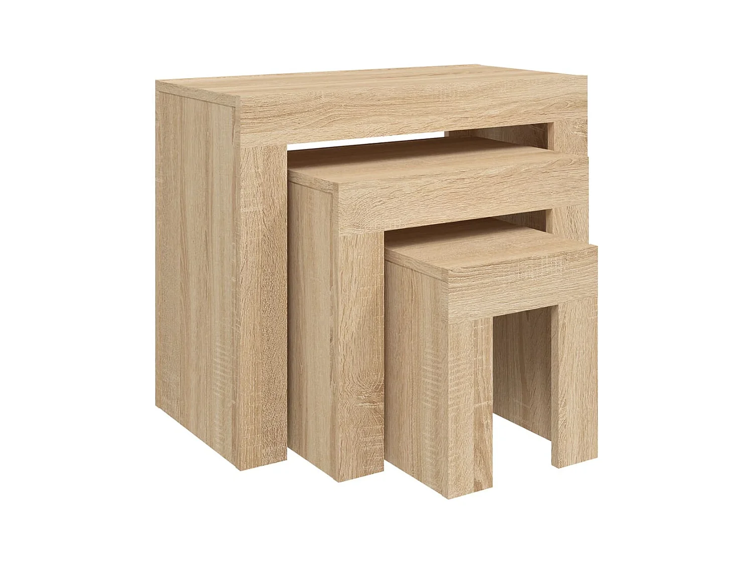 Key Largo  Tables basses gigognes 3 pcs chêne sonoma bois d'ingénierie