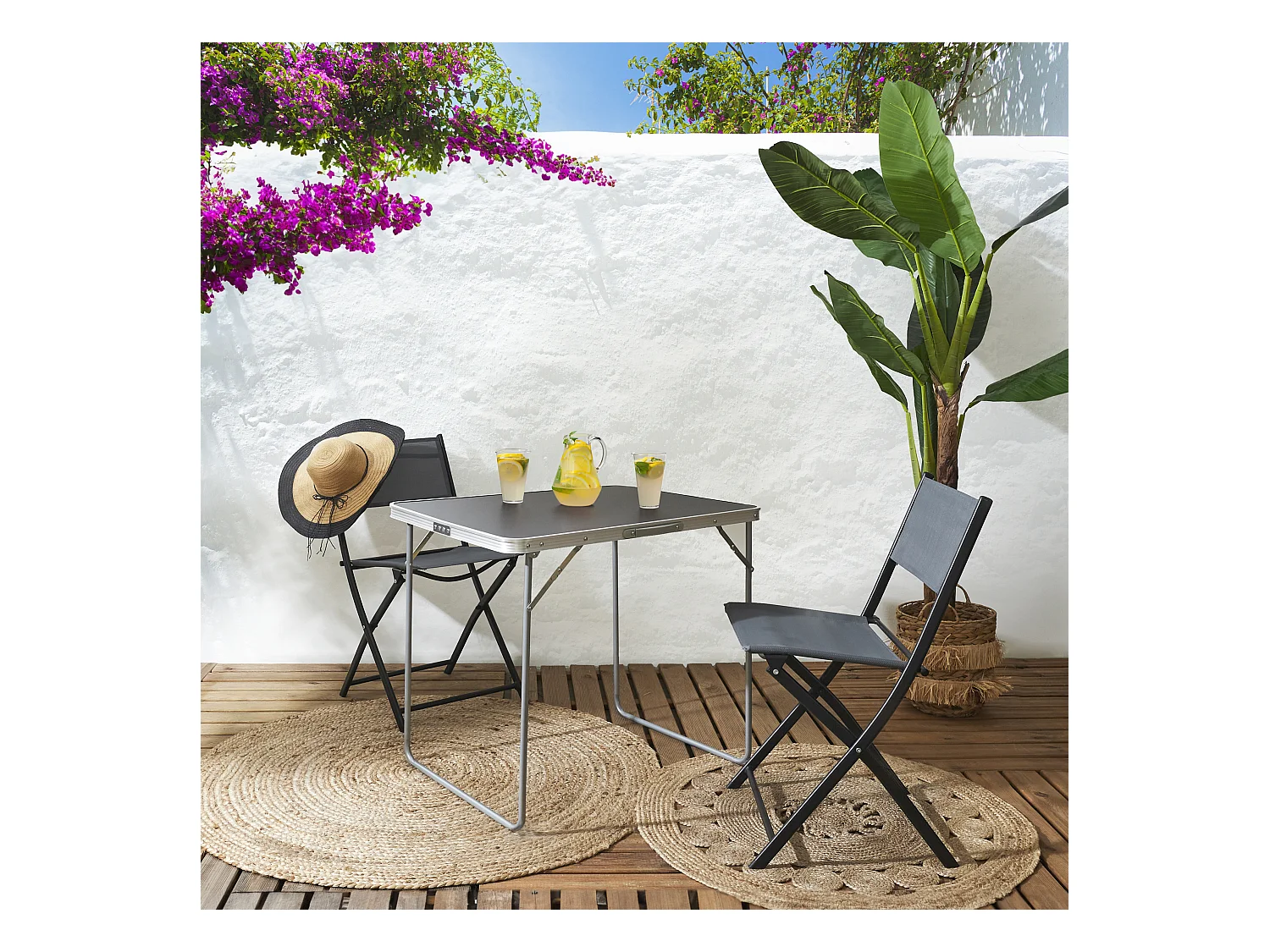 Table De Camping Pliable Noir 80x60cm Noir