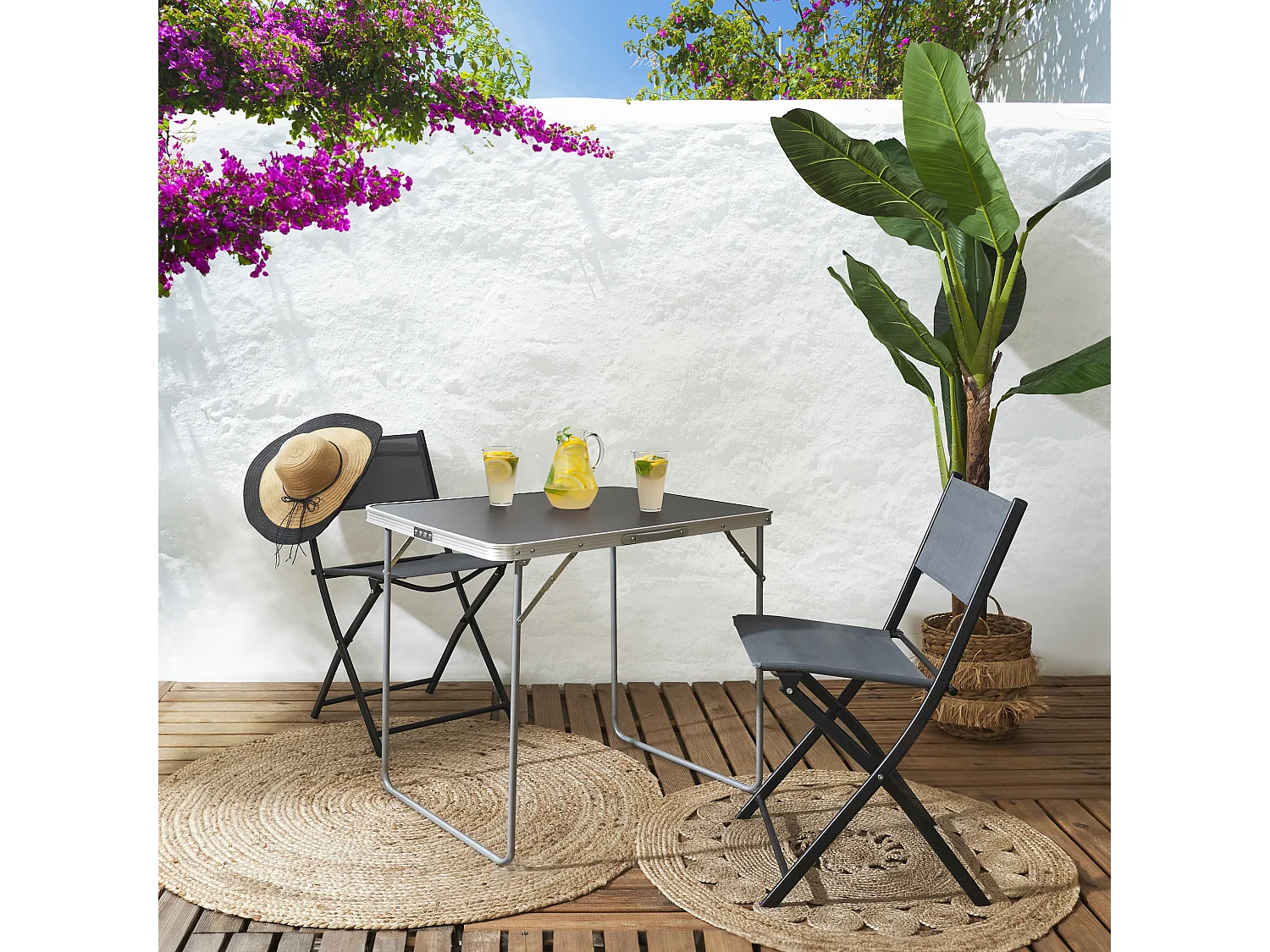 Table De Camping Pliable Noir 80x60cm Noir
