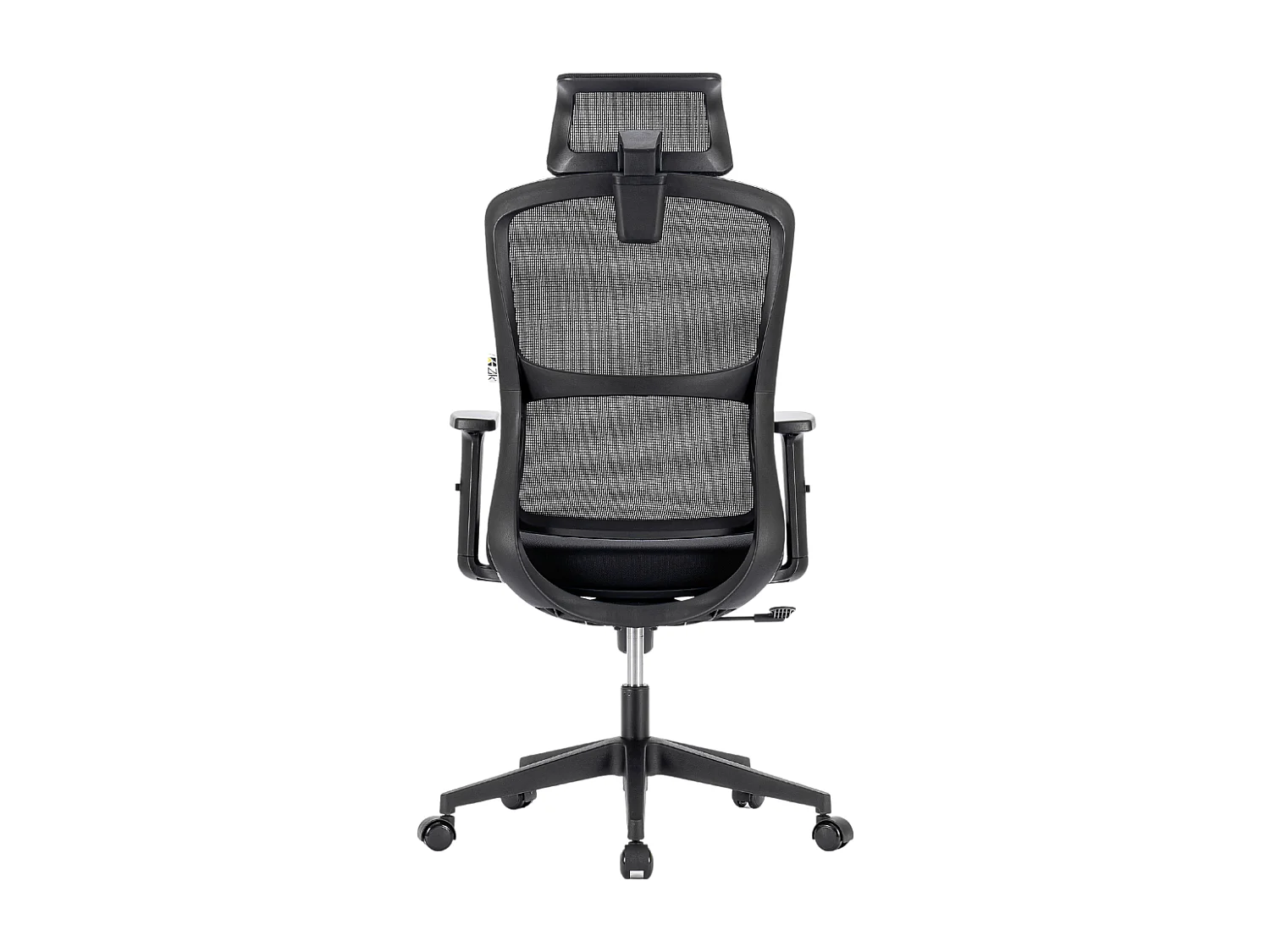 Silla giratoria de oficina ergonómica con reposabrazos, reposacabezas y soporte lumbar, ajustable, silla de escritorio de tela, negro - ZIK