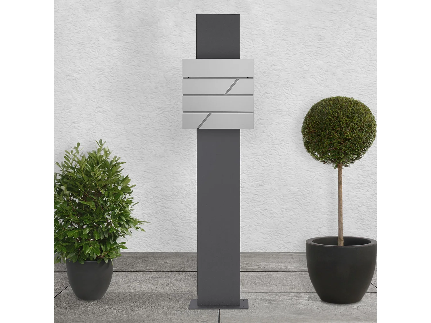 Buzón correos acero gris claro casillero depósito periódico soporte cartas 170cm