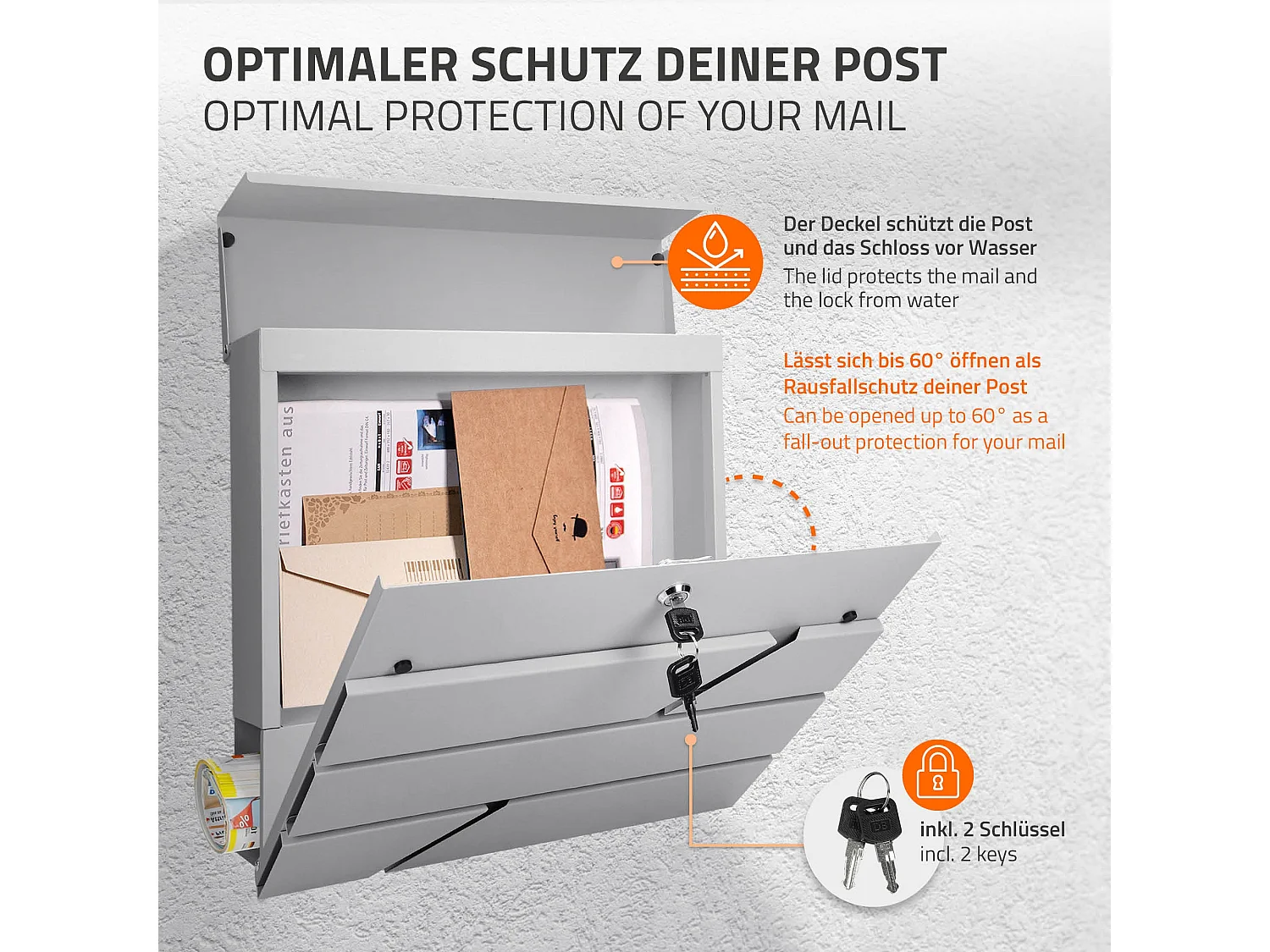 Buzón correos acero gris claro casillero depósito periódico soporte cartas 170cm