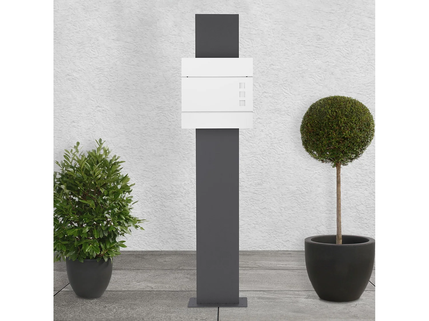 Cassetta postale per lettere bianca portagiornale moderna e supporto verticale