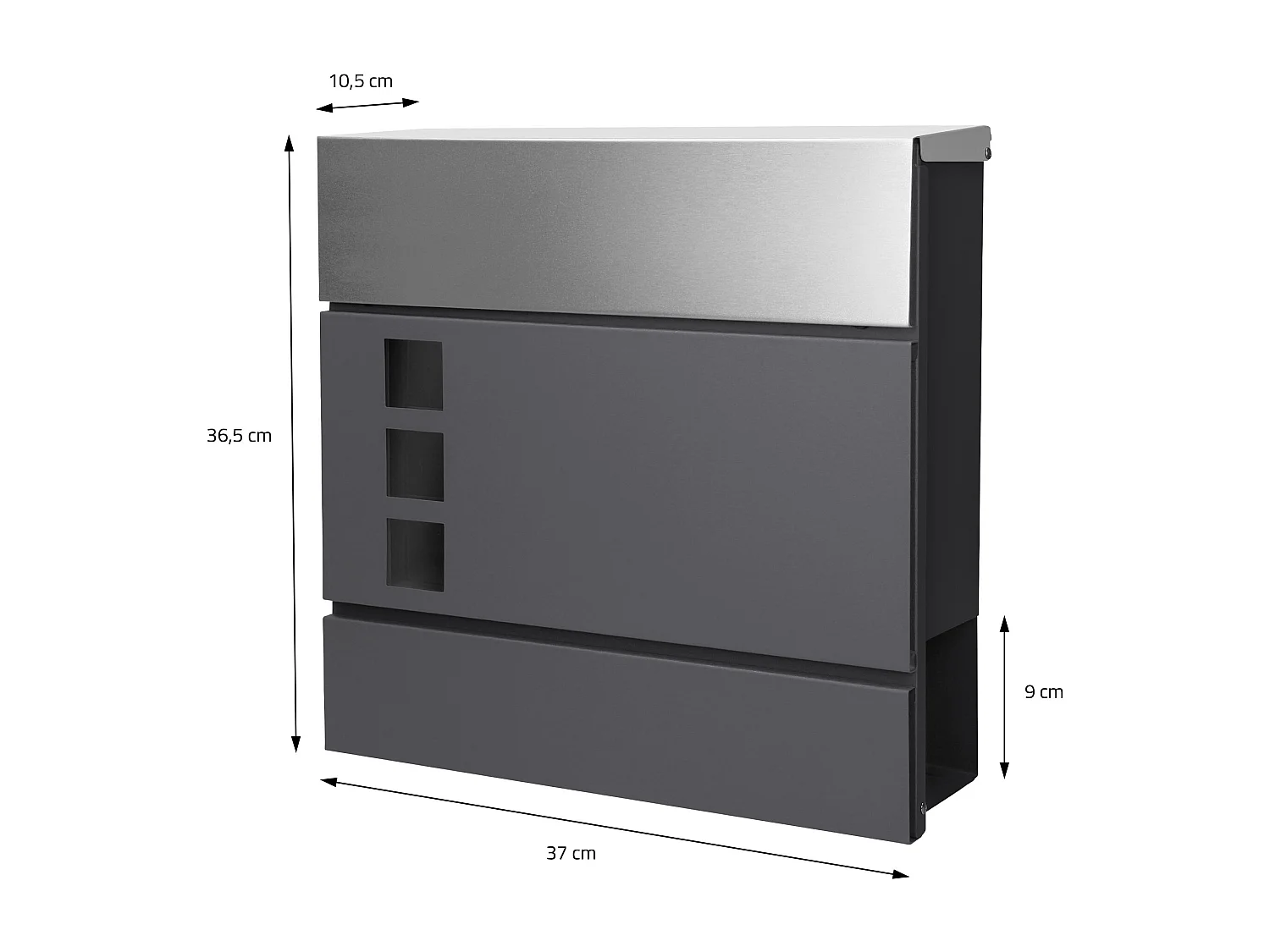 Boîte aux lettres avec support boîte postale anthracite/argent sur pieds +2 clés