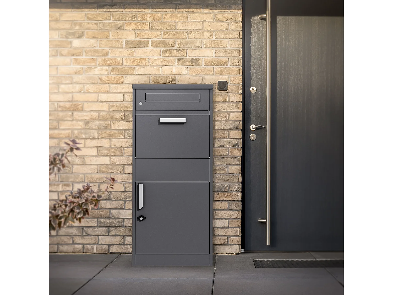 Boîte aux lettres pour colis 50x37x112 cm autoportant 2 clés en acier galvanisé