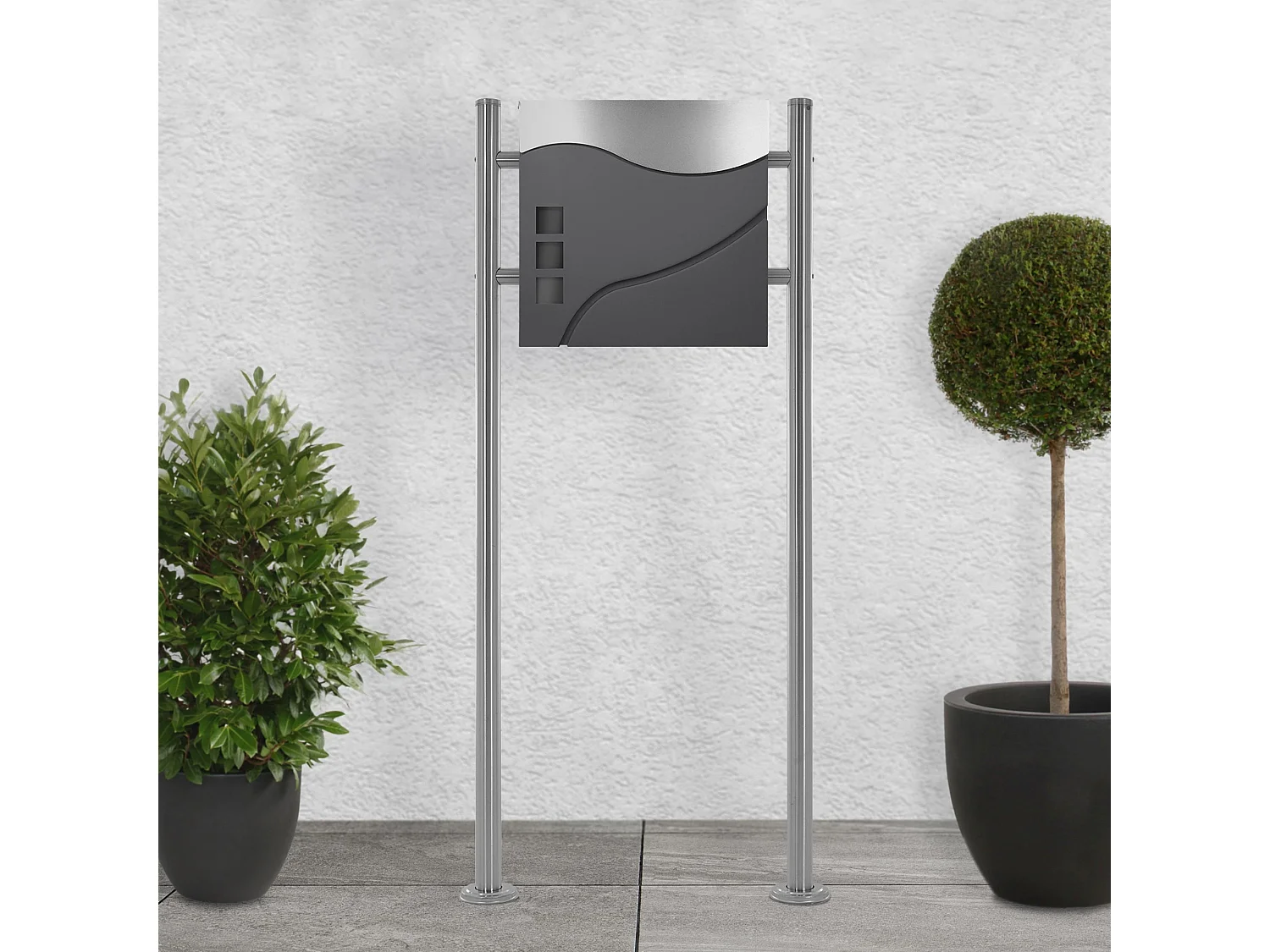 Boîte aux lettres sur pied en acier inoxydable robuste moderne 2 clés incluses