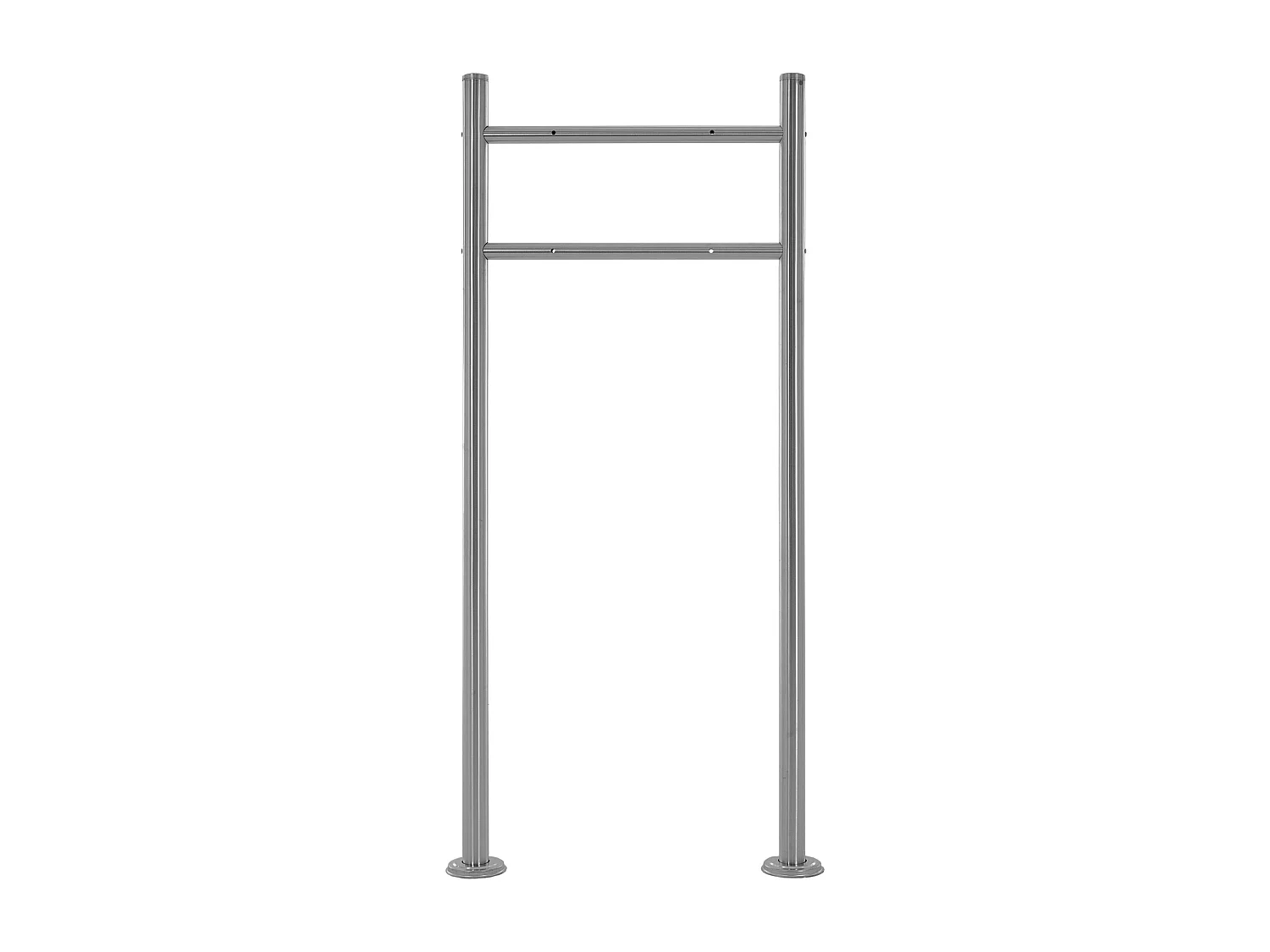 Boîte aux lettres anthracite/blanc avec support acier argenté sur 2 pieds 120 cm