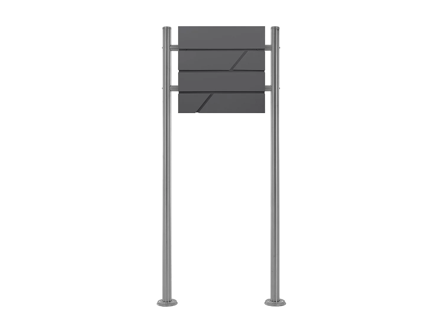 Buzón correos acero antracita casillero depósito periódico con soporte plateado