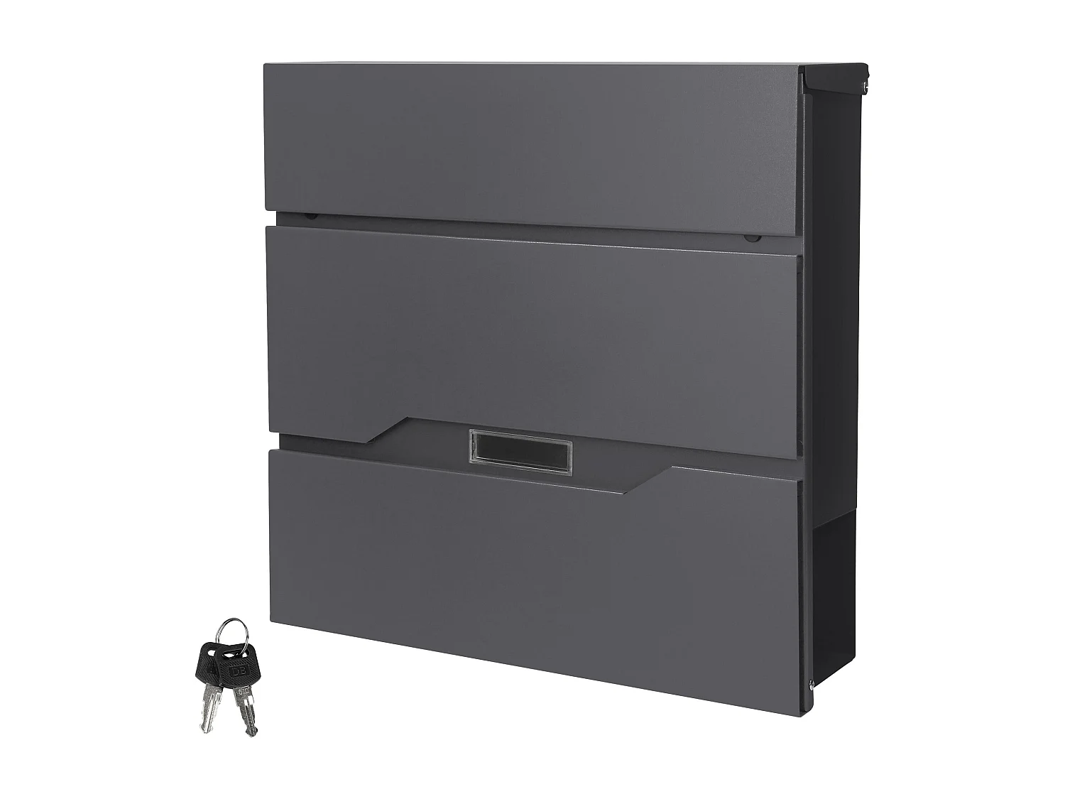 Boîte aux lettres murale anthracite avec 2 clés compartiment à journaux moderne