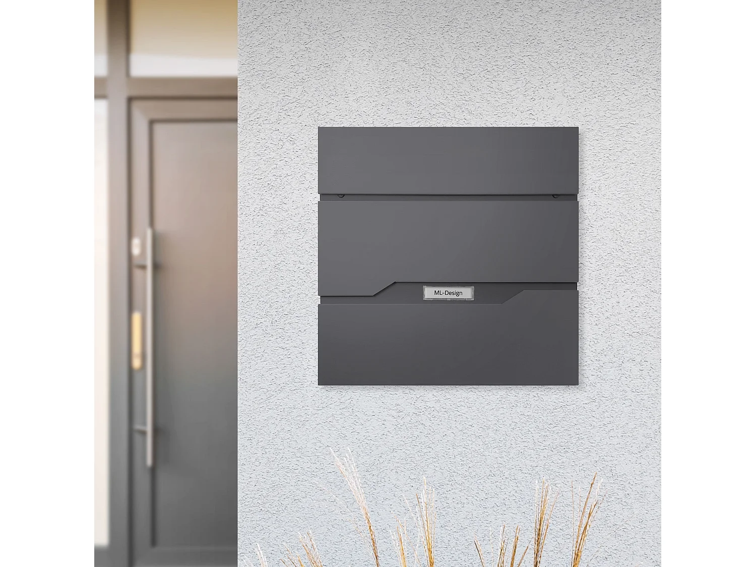 Boîte aux lettres murale anthracite avec 2 clés compartiment à journaux moderne