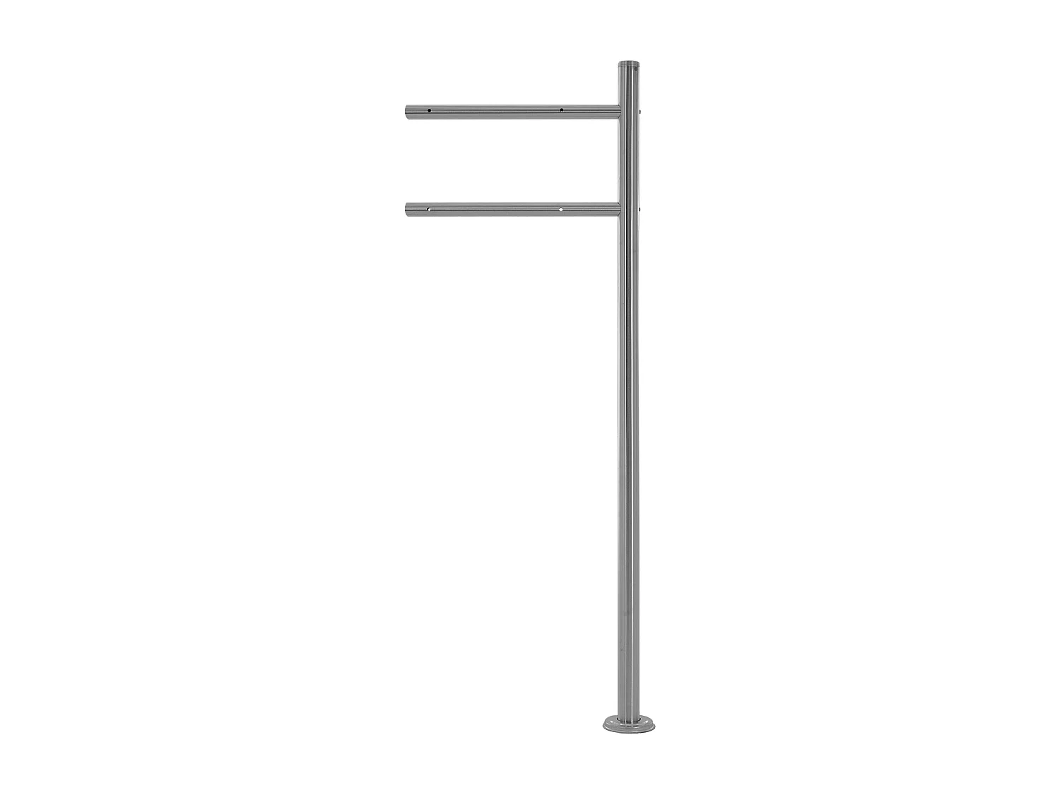 Buzón de acero inoxidable antracita de correo periodicos + poste 120cm plata