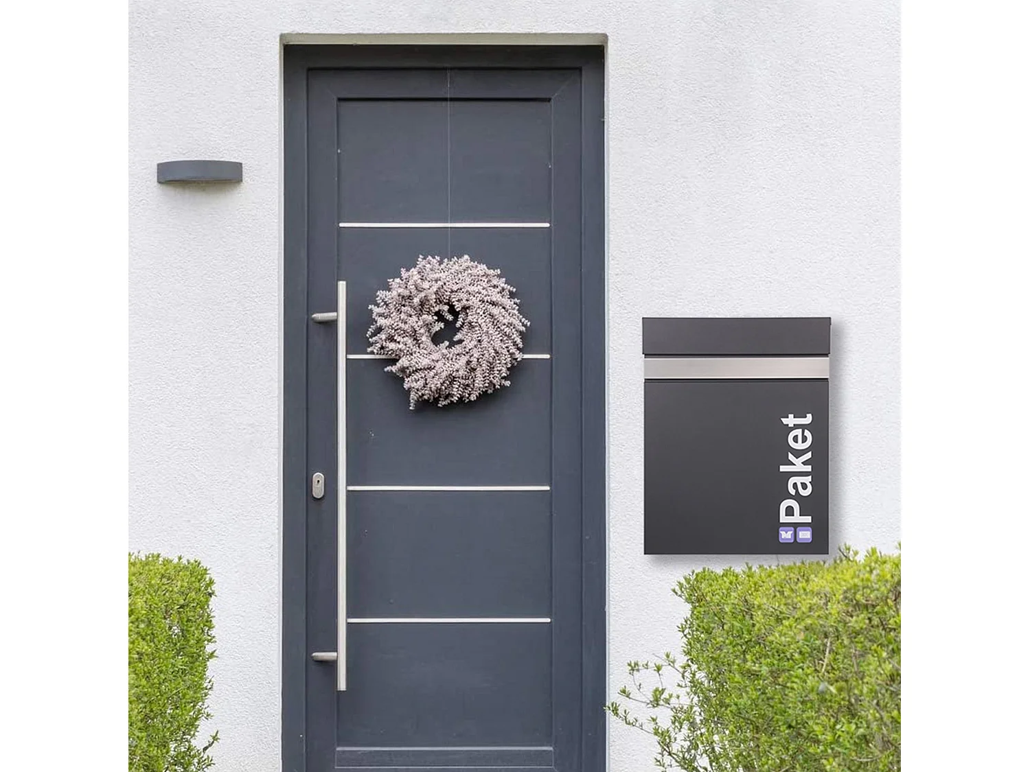 Cassetta postale per pacchi buca lettere da parete 44x58x35 cm acciaio antracite