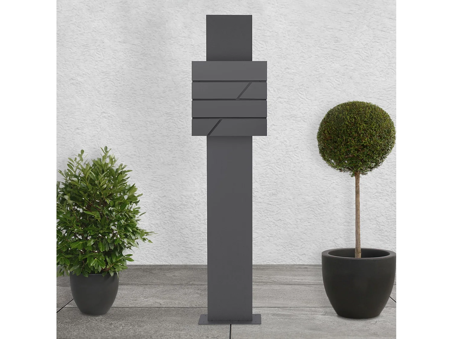 Cassetta postale buca portalettere antracite design moderno e supporto verticale