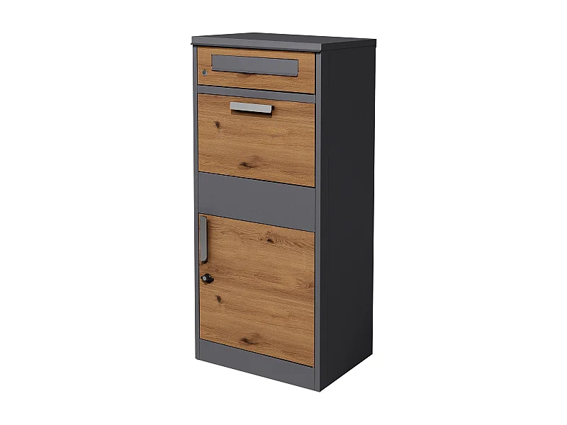 Boîte aux lettres colis 50x37x112 cm sur pierd 2 clés anthracite acier galvanisé