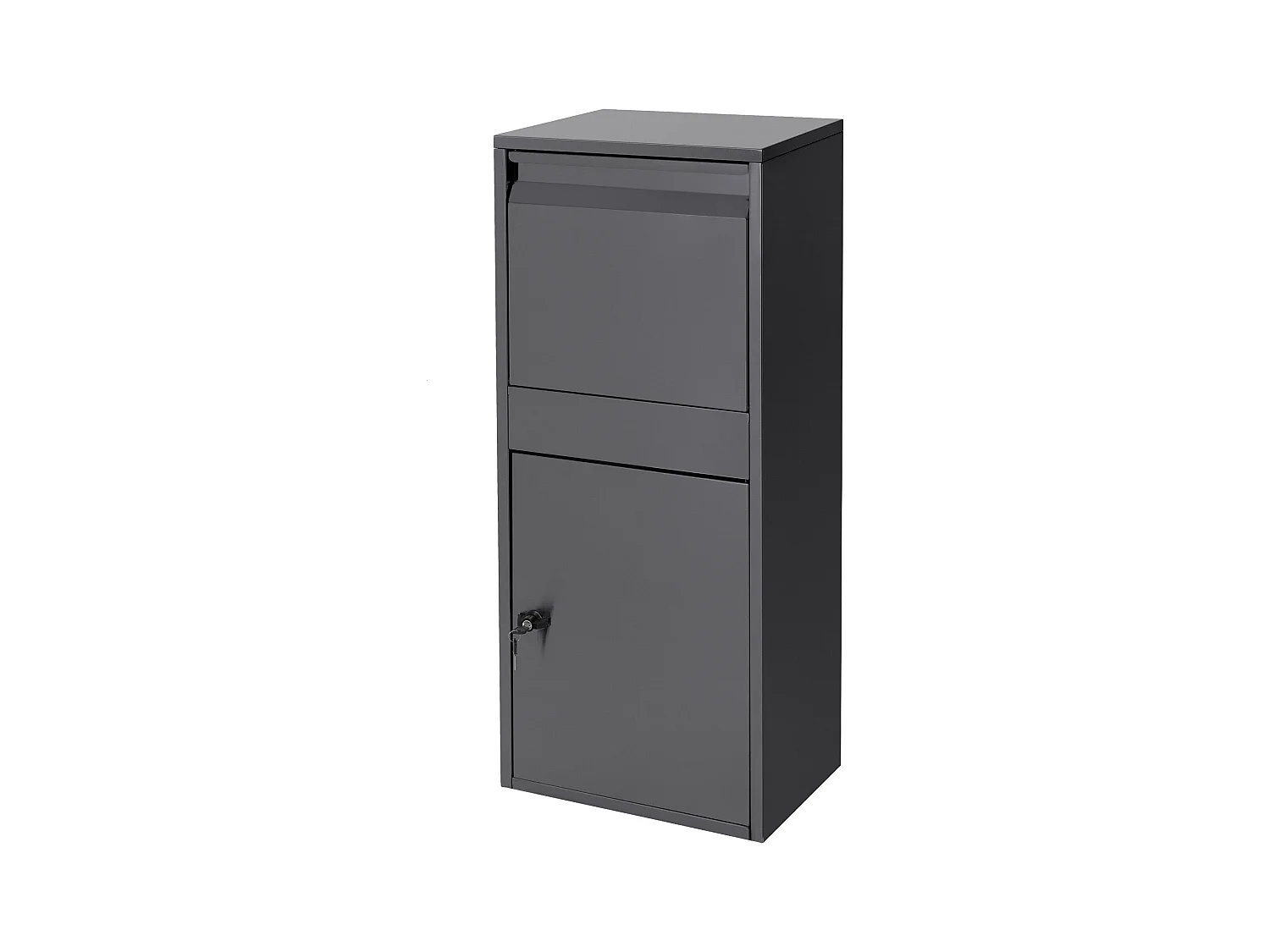 Boîte à colis en acier galvanisé anthracite avec trappe pour colis 41x103x38 cm