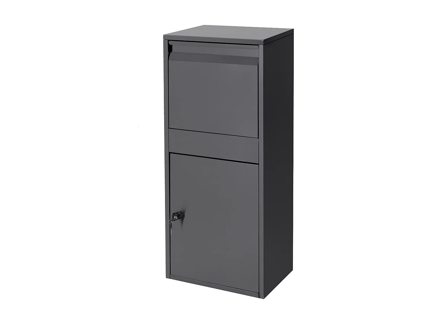 Boîte à colis en acier galvanisé anthracite avec trappe pour colis 41x103x38 cm