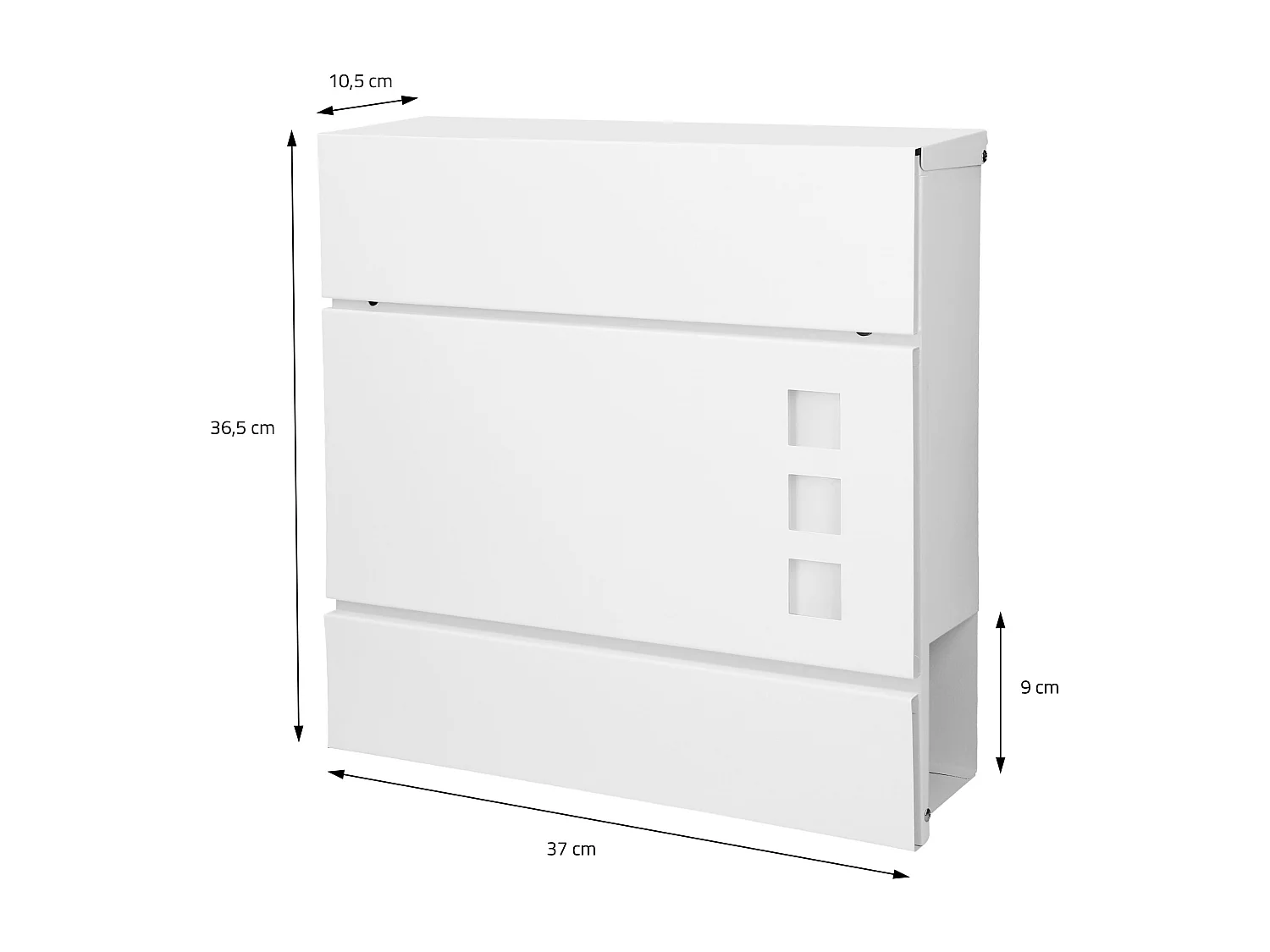 Buzón de correos acero blanco casillero con compartimiento de periódico 2 llaves