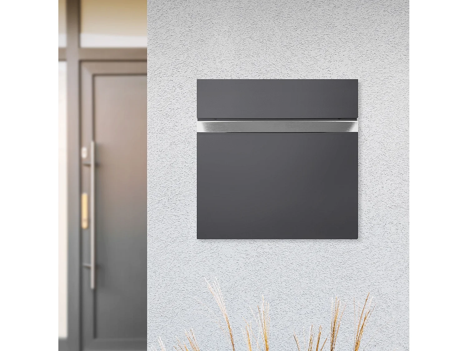 Cassetta delle lettere moderno da parete con portagiornale 2 chiavi acciaio inox