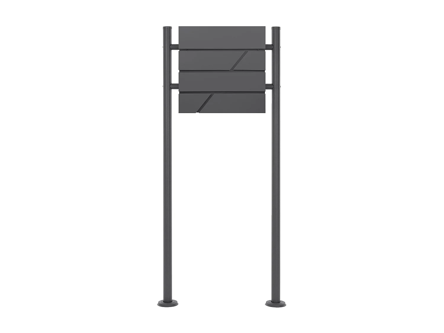 Boîte aux lettres avec support boîte postale anthracite sur pied acier + 2 clés