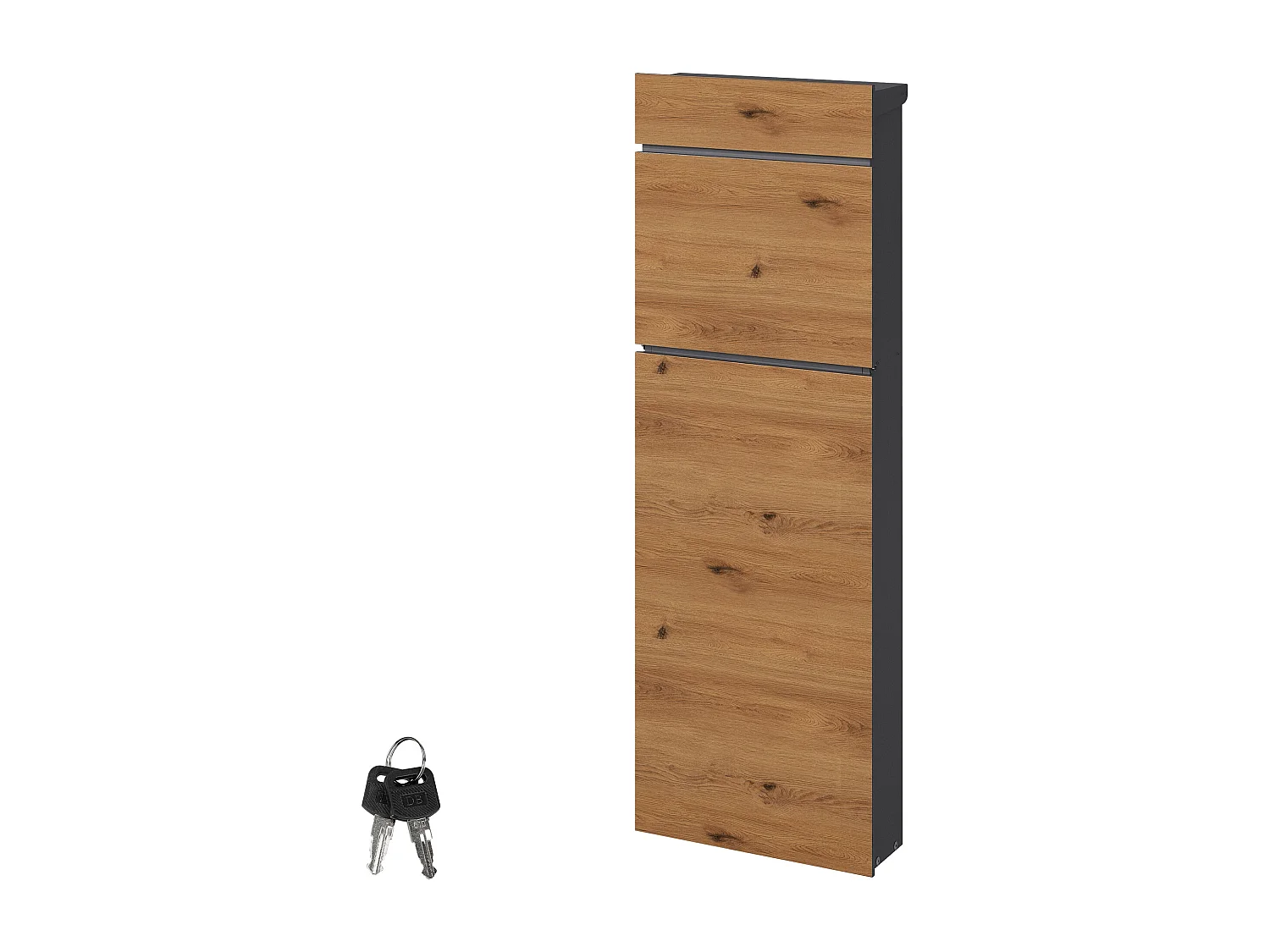 Boîte aux lettres sur pied acier brun aspect bois 39,5x14,1x115 cm boîte postale