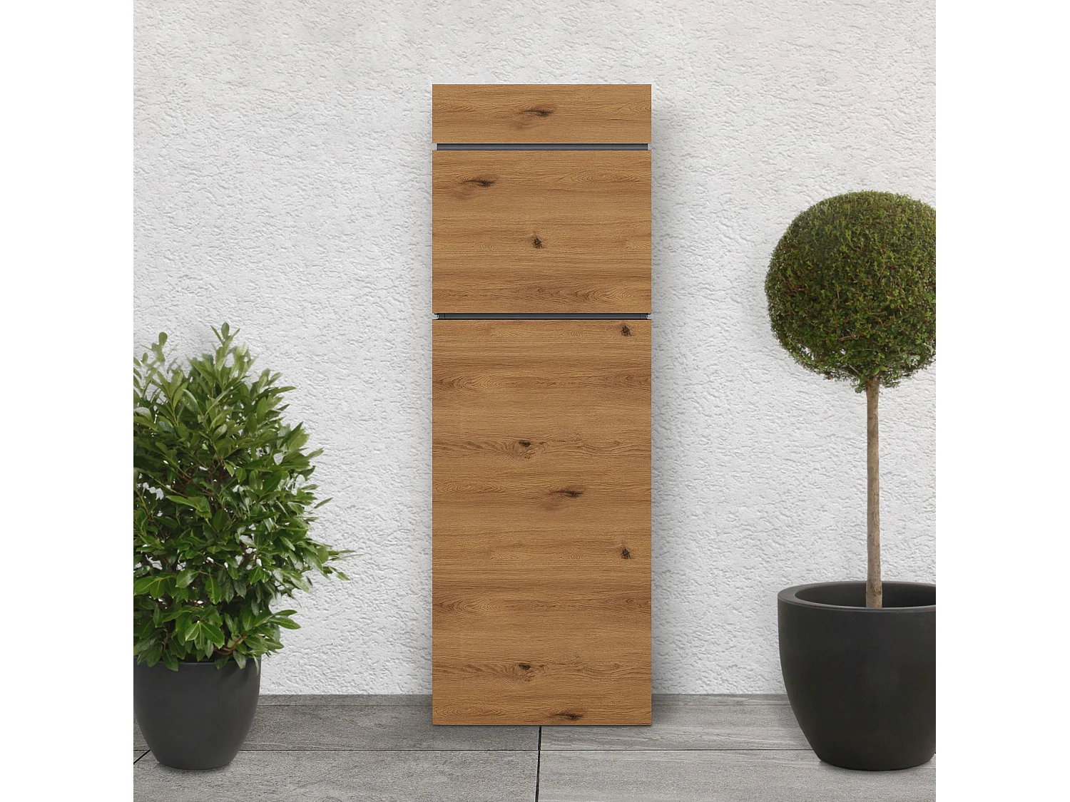 Boîte aux lettres sur pied acier brun aspect bois 39,5x14,1x115 cm boîte postale