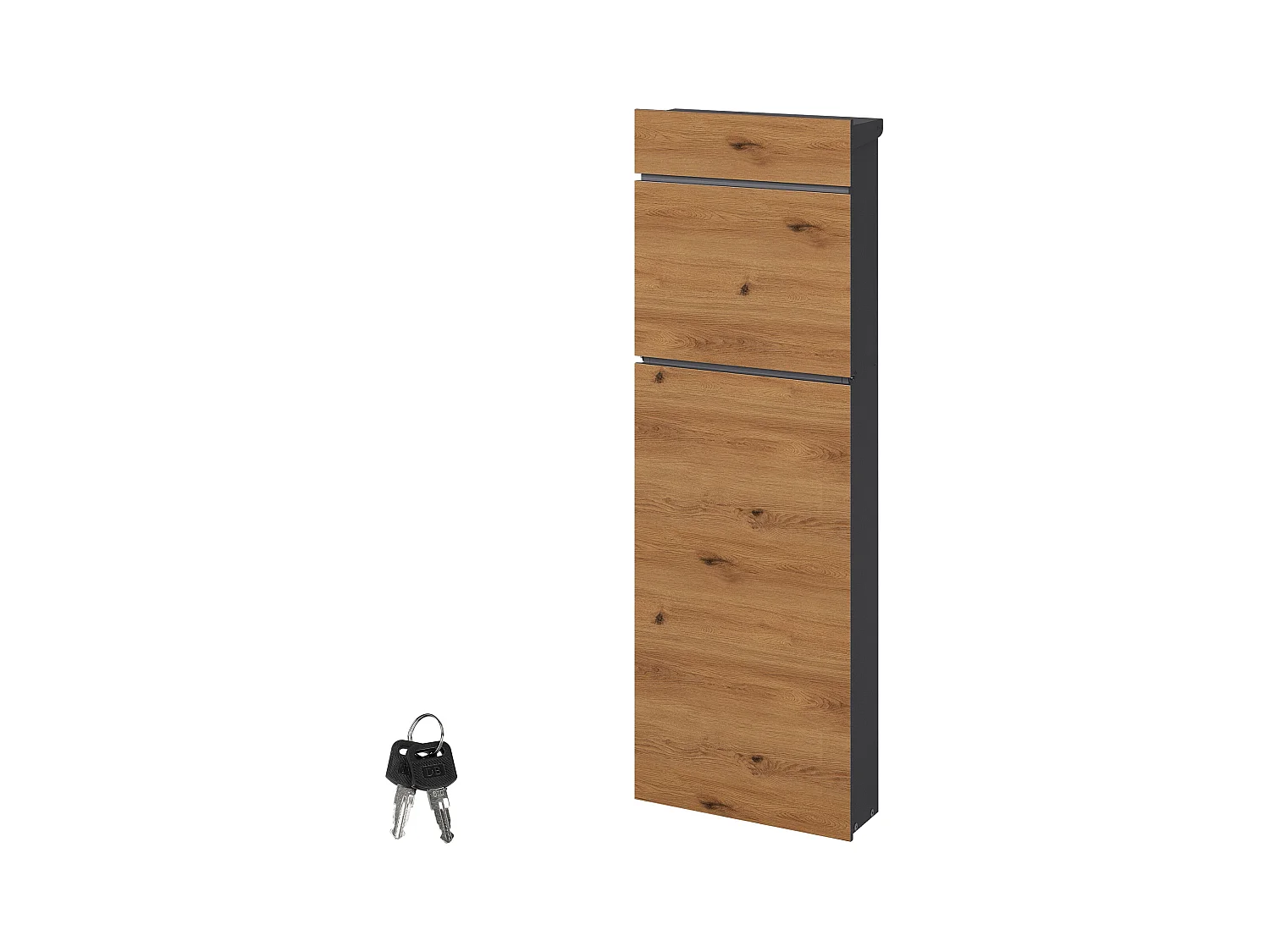 Boîte aux lettres sur pied acier brun aspect bois 39,5x14,1x115 cm boîte postale