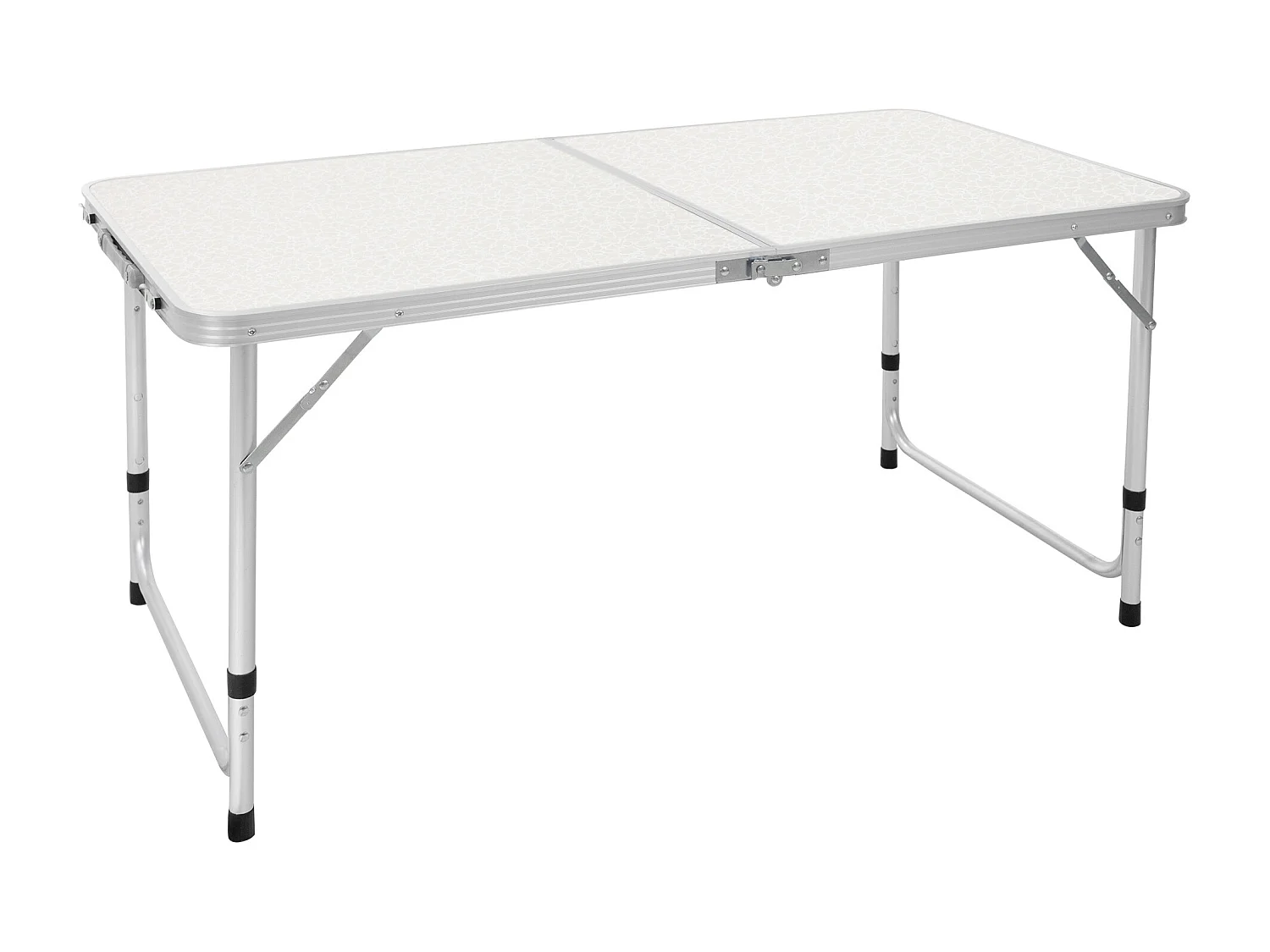 Table pliante de camping jardin pique-nique 120 cm blanc/crème en MDF/aluminium