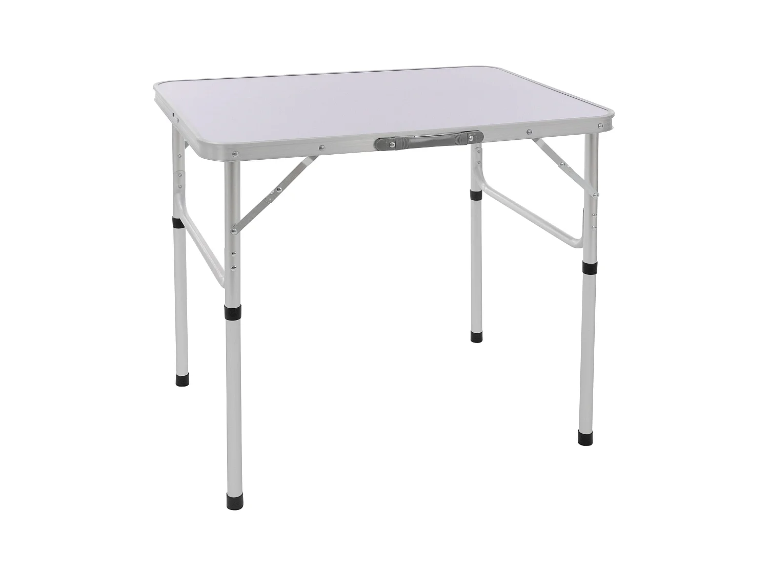 Table de camping jardin pliable + poignée de transport blanc/argent 75x55x68 cm