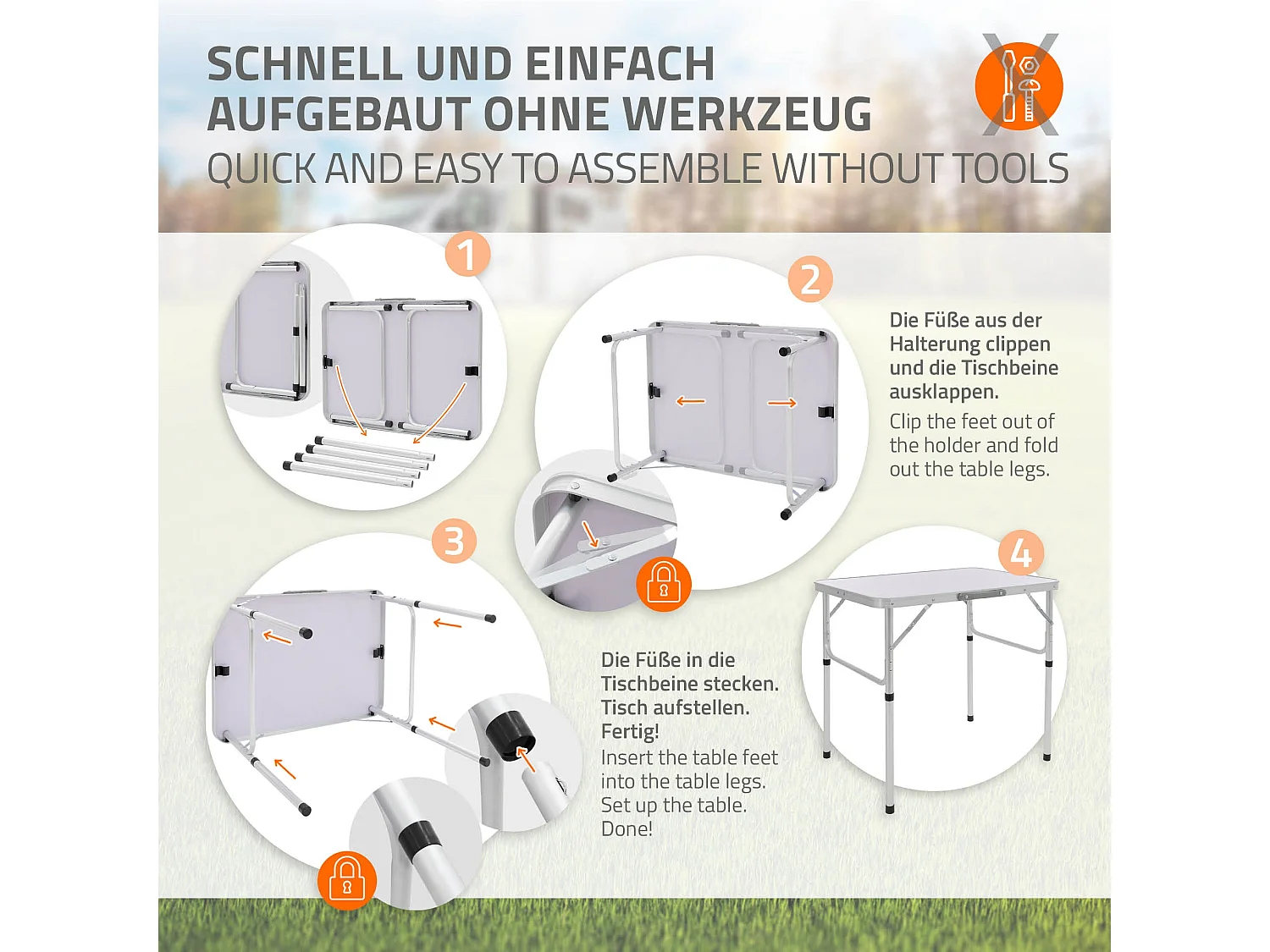 Tavolo pieghevole campeggio giardino terrazzo 75x55x68 cm in alluminio portatile