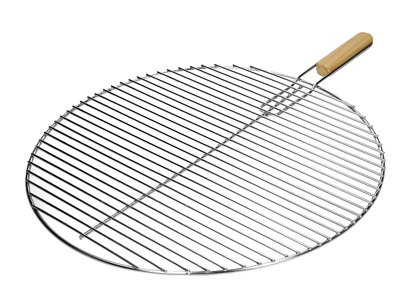 Griglia barbecue rotonda con manico Ø 54,5 cm picnic campeggio in acciaio inox