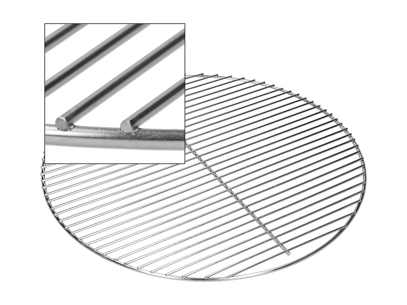 Griglia barbecue rotonda con manico Ø 54,5 cm picnic campeggio in acciaio inox