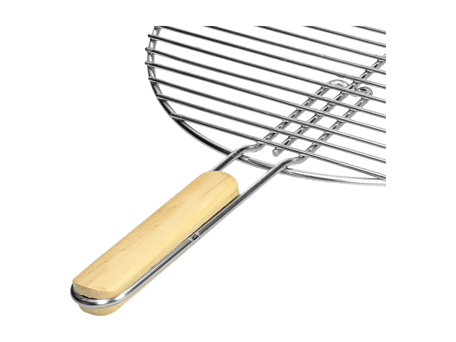 Griglia barbecue rotonda con manico Ø 54,5 cm picnic campeggio in acciaio inox