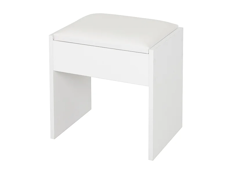 Taburete de tocador asiento auxiliar elegante silla blanca banqueta de madera