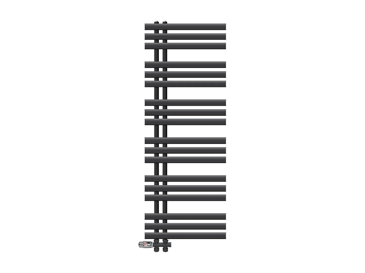 Radiateur salle de bain sèche-serviette anthracite raccordement au sol 50x140 cm