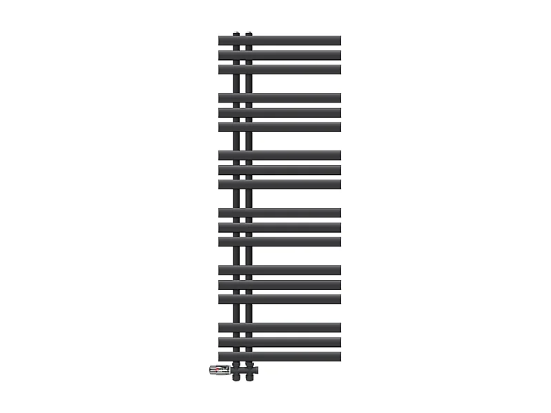 Radiateur salle de bain sèche-serviette anthracite raccordement au sol 50x140 cm