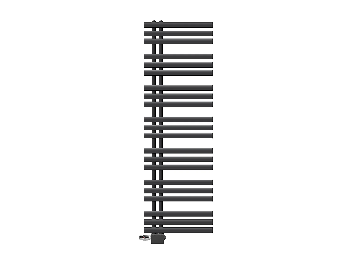 Radiateur sèche-serviette anthracite garniture raccordement universel 50x160 cm