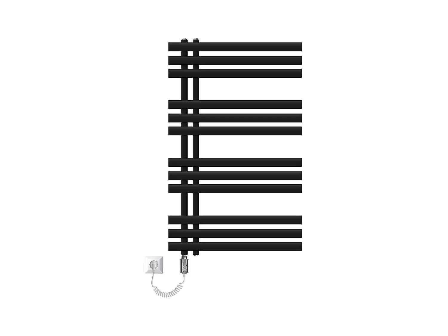 Radiatore da bagno acciaio Iron EM cromato 60x100 cm termostato 300W termosifone