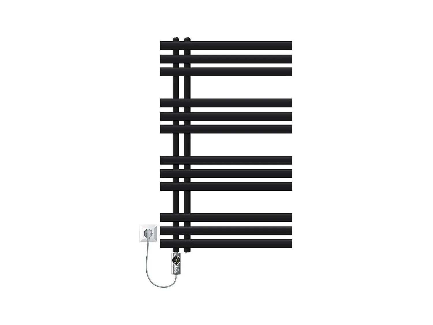 Radiatore da bagno acciaio Iron EM cromato 60x100 cm elemento riscaldante 600W