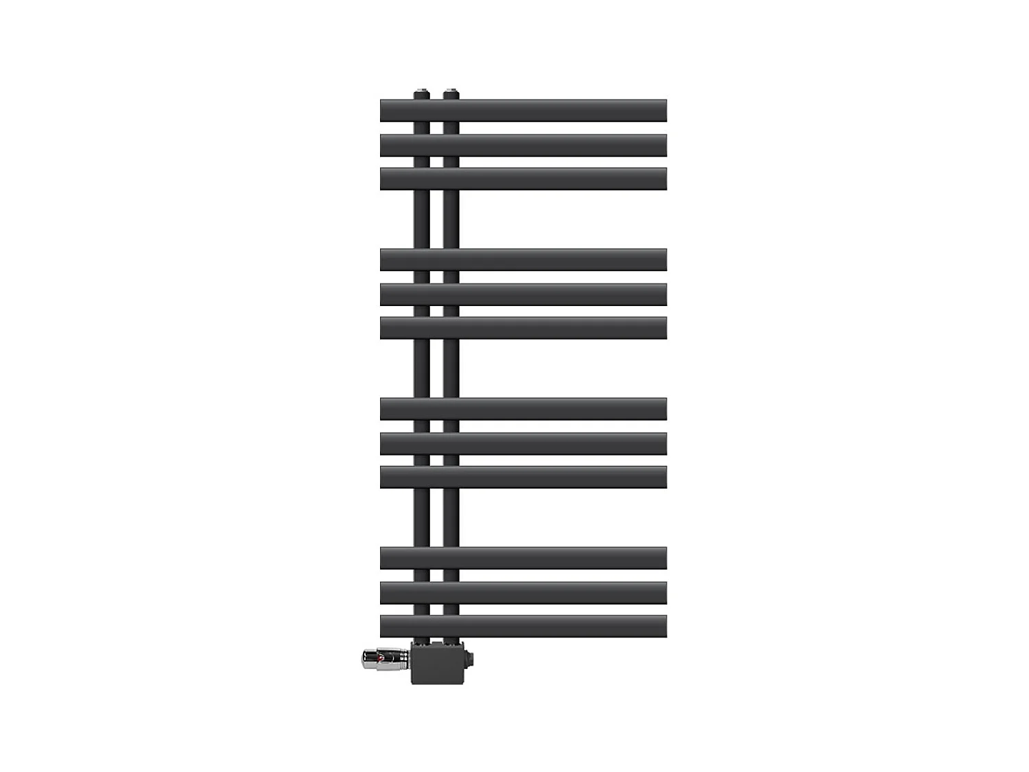 Radiador de panel antracita para baño 500x1000mm con conexión central universal