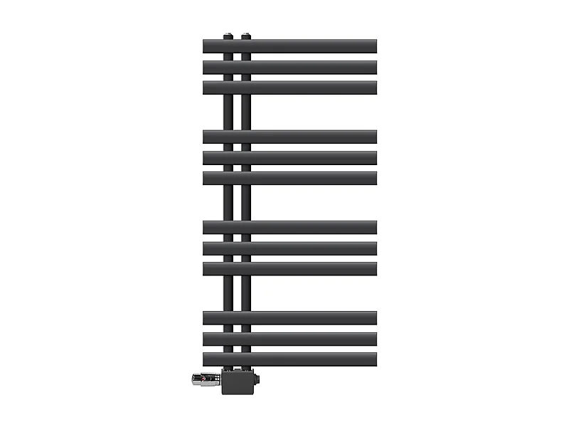Radiateur de salle de bain Iron EM 500x1000mm anthracite raccord mural+garniture