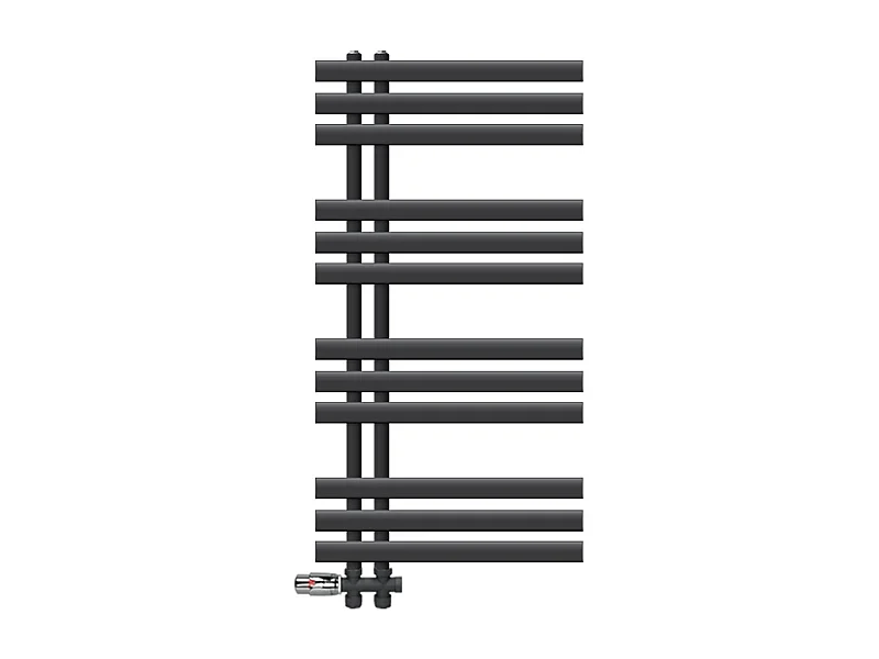 Radiatore Iron EM antracite 500x1000 mm con termostato attraverso il pavimento